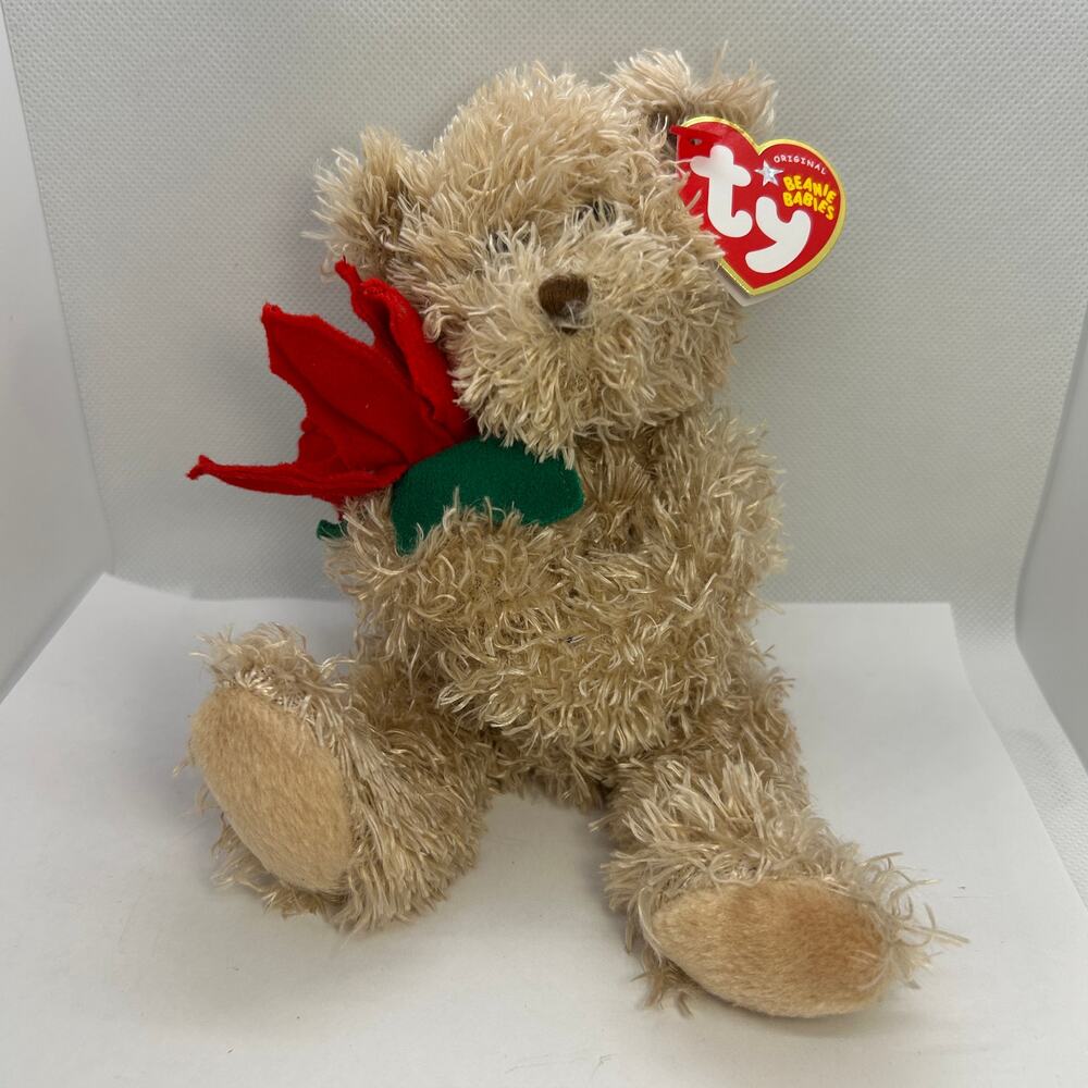 Ty Beanie Baby 2005 Holiday Teddy Bear Red Roses